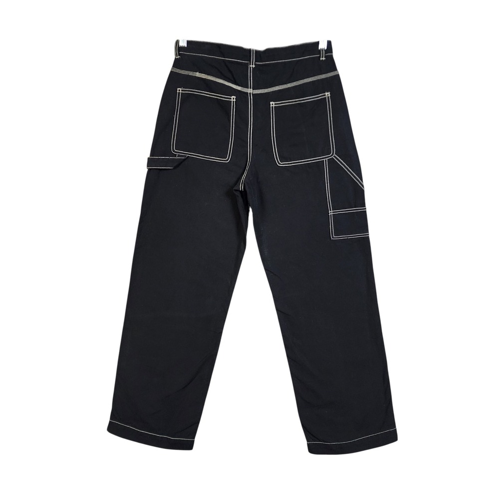 Gap Womens Carpenter Pants Size 8 Black White Contrast Stitch High Rise Cotton - Picture 4 of 14